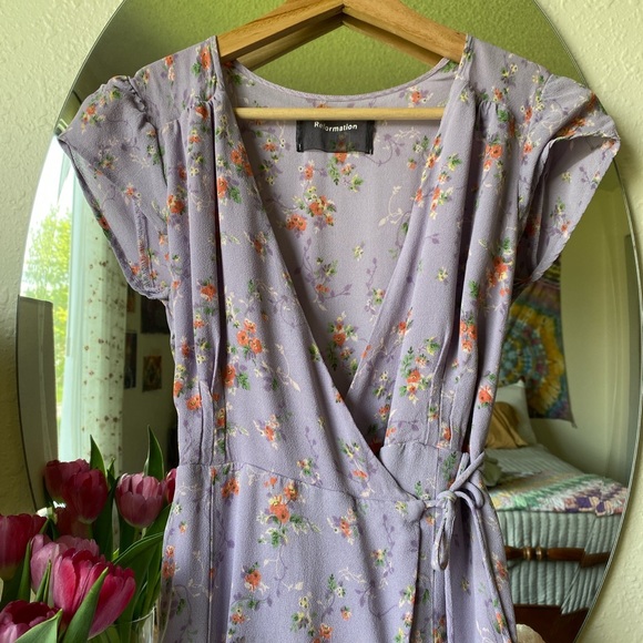 Vintage reformation floral midi dress size 2 - Picture 2 of 2